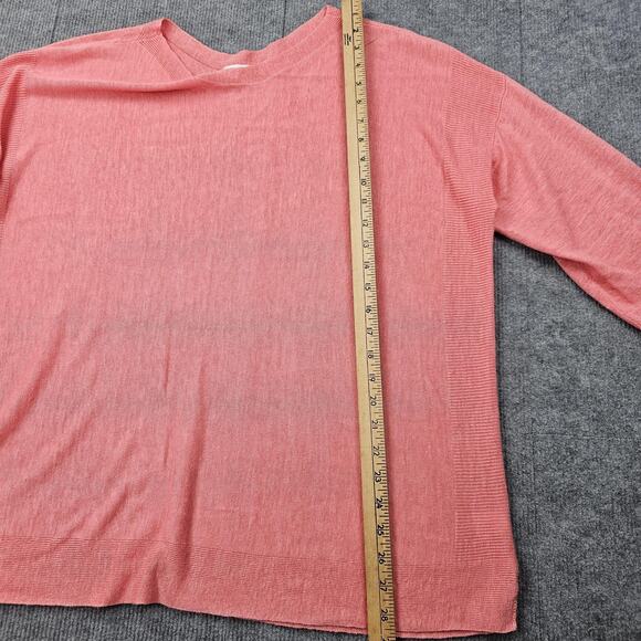 J Jill Sweater Womens XL Pink Linen Blend Pullover Lightweight Coastal Beach - Picture 3 of 6
